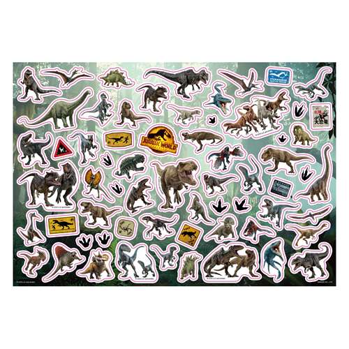 台紙3枚付き シールあそび シールシート ジュラシックワールド3 恐竜 インロック コレクション雑貨 映画メール便可のサムネイル