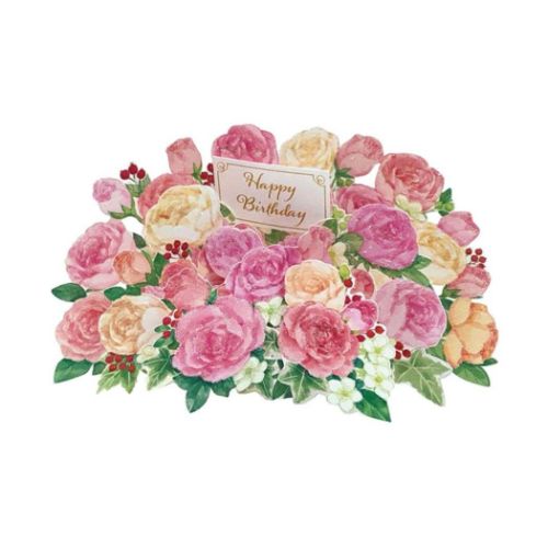 フローラル FA10-0 ポップアップカード グリーティングカード 多目的 フラワーピンク サンリオ バース..