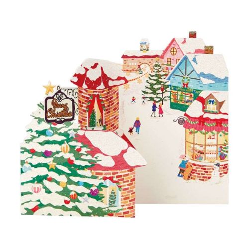 クリスマスカード JX8-2 グリーティングカード CHRISTMAS クリスマスの街並み サンリオ ギフト雑貨 Xmasカード メール便可
