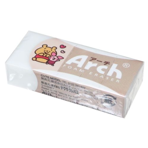 Arch アーチミニケシゴム 消しゴム くまのプーさん 新入学 ディズニー カミオジャパン 新学期準備文具 小学生 中学生 かわいい メール便可文具 文房具 おしゃれ 仕事 学校 社会人 消しゴム大人気ディズニーキャラクターの可愛らしい新作ステーショナリー消しゴムの不満点で多くの中高生が答えた「折れる 裂ける」を解決した[アーチ消しゴム]にミニサイズが新登場アーチケースで消しゴムが折れにくいプラ生地+特殊発泡体（メラミンフォーム）で軽いタッチでよく消え、消しくずもまとまる。スリーブにはミシン目入りで小さくなっても使いやすいかわいい文房具いろいろあるのでお気に入りを揃えてねサイズ：約45x19x10mm製造元：サクラクレパス[Made in Japan]▼