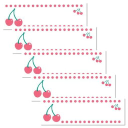 ネームラベルSS 5枚セット 名前ラベル さくらんぼ 新入学 お気に入りシリーズ 清原 アイロン接着 入園 幼稚園 小学生 キッズ 子ども メール便可