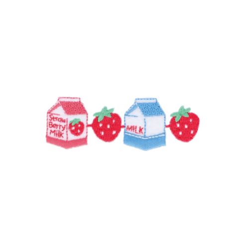 連続ワッペン ワッペン イチゴミルク 新入学 お気に入りシリーズ 清原 手芸用品 アイロン接着 アレンジ 入園 幼稚園 小学生 キッズ 子ども メール便可