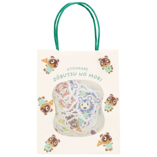 ペーパーバッグ入シール フレークシール あつまれどうぶつの森 アイボリー サンスター文具 デコレーシ..