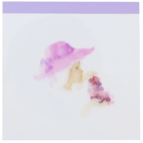 メモパッド スクエア メモ帳 いわさきちひろ Purple Green Flash かわいい 文具 メール便可