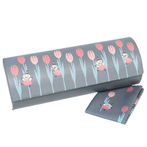 クロス付きメガネケース 眼鏡ケース ムーミン チューリップ畑 リトルミイ 北欧 カミオジャパン ハードタイプ プレゼントのサムネイル