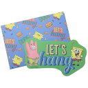 ダイカットミニレター レターセット スポンジボブ Let’s hang S＆C 手渡し手紙セット ミニ便箋＆ミニ封筒 メール便可