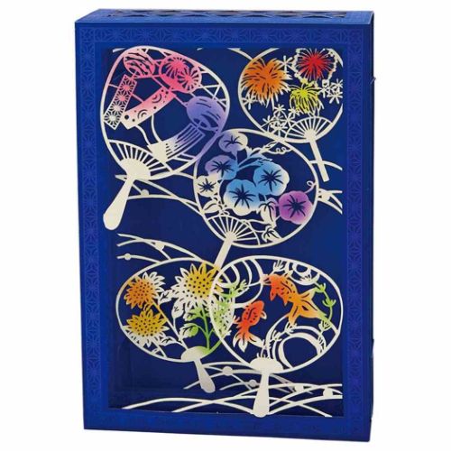 シヨチユウJSP 46-3 立体レーザーカットカード グリーティングカード サマーカード 箱形レーザーカットうちわ サンリオ 暑中お見舞い メッセージカード メ...