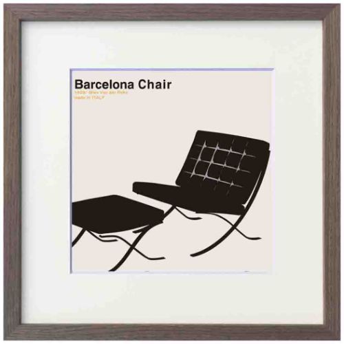 Toshiaki Yasukawa アートポスター 安川敏明 Barcelona Chair 美工社 額付き ギフト インテリア 取寄品【プレゼント】ベルコモン