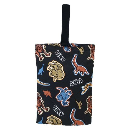 キルトシューズケース シューズバッグ アニア アニマルアドベンチャー クロ 恐竜 マルヨシ 新入園 新入学 メール便可