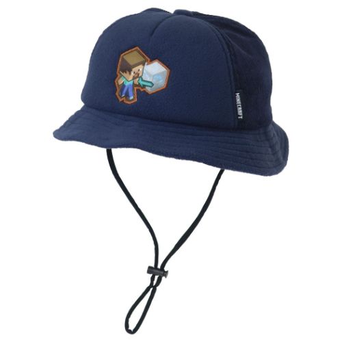 KIDSフリースハット 帽子 マインクラフト ネイビー Minecraft カイタックファミリー 子ども キッズ ゲ..