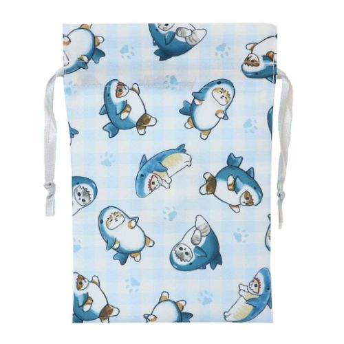 アクセサリーケース収納巾着 巾着袋 モフサンド さめ mofusand マリモクラフト 小物入れ きんちゃくポ..