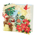 クリスマスカード jx30-3 グリーティングカード CHRISTMAS レーザーカットコラージュボックス サンリオ プレゼント Xmasカード メール便可