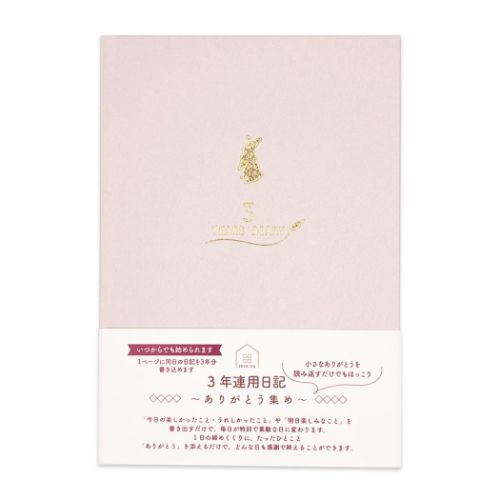 3年連用日記 ダイアリー みんなの文具 うさぎ クローズピン B6 記録帳 メール便可