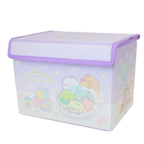 フタ付き折りたたみ収納ボックス ストレージボックス すみっコぐらし すみっコベビー ゆりかご サンエックス ティーズファクトリー おもちゃ箱 収納ケース BOX