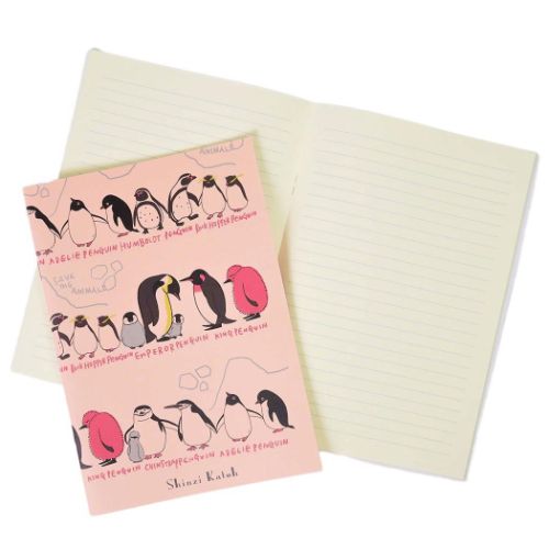 ノートA5 横罫ノート ペンギンピンク 絶滅危惧種 木野瀬印刷 ミニノート かわいい メール便可