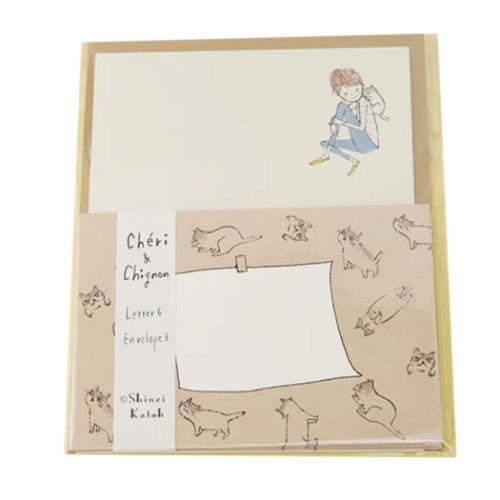 レターセット 手紙セット Cheri＆Chignon にぎやか 木野瀬印刷 便箋＆封筒 かわいい メール便可