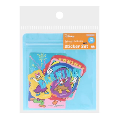 ケース付ステッカーセット ステッカー キャラクター/ステッカー ディズニークラシック レトロ カーニバル ディズニー サンスター文具 おしゃれ メール便可