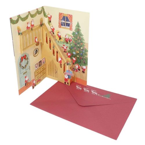 ポップアップカード クリスマスカード ミニサンタ 125022 APJ 封筒付きグリーティングカード Xmas メール便可サンタやトナカイXmasにぴったりな雑貨で特別な日を演出MERRY CHRISTMASクリスマスカードを開くとイラストが飛び出すPOP UPカード鮮やかで楽しいデザインです専用封筒も付属していますクリスマスのプレゼントに同封したり…使い方いろいろ心温まるクリスマスを楽しんじゃおう封筒サイズ：約120x170mm（定形内）▼