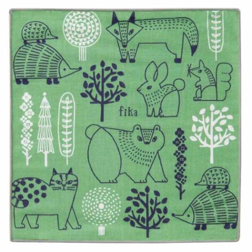 お年賀ハンカチ ミニタオル FIKA 森 デコレ プレゼント ギフト雑貨 メール便可