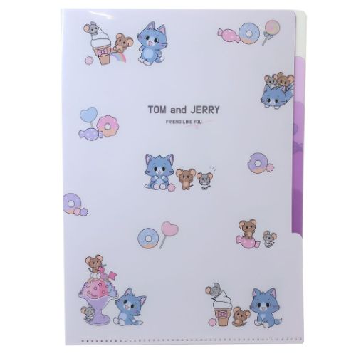 5インデックスクリアファイル ポケットファイル トム＆ジェリー SWEETS PARTY ワーナーブラザース カミオジャパン 新学期準備文具
