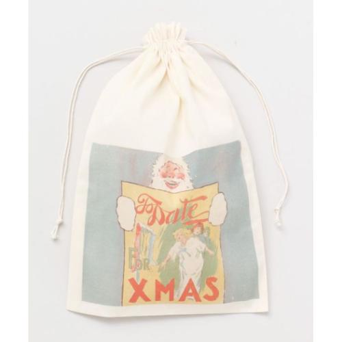 サンタクロースラッピングL 巾着袋 SANTA＆POSTER アミナコレクション おしゃれ クリスマスプレゼント ギフト