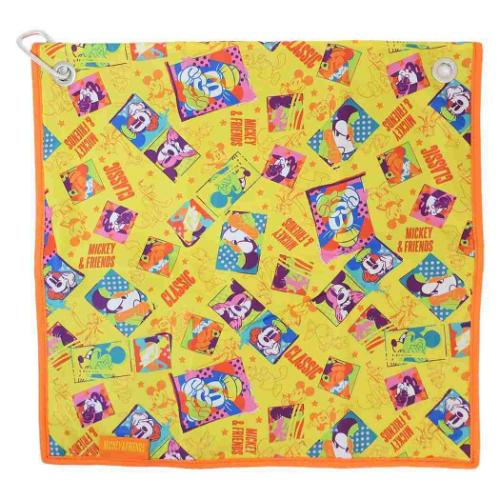 レインタオルL ハンドタオル ミッキーマウス イエロースマイル ディズニー 丸眞 ゴルフ雑貨