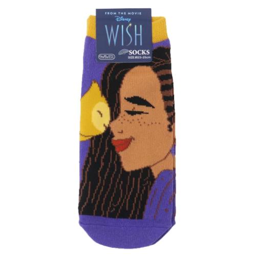 くつした キャラックス 女性用靴下 WISH アーシャとスター ディズニー スモールプラネット スニーカーソックス かわいい メール便可のサムネイル