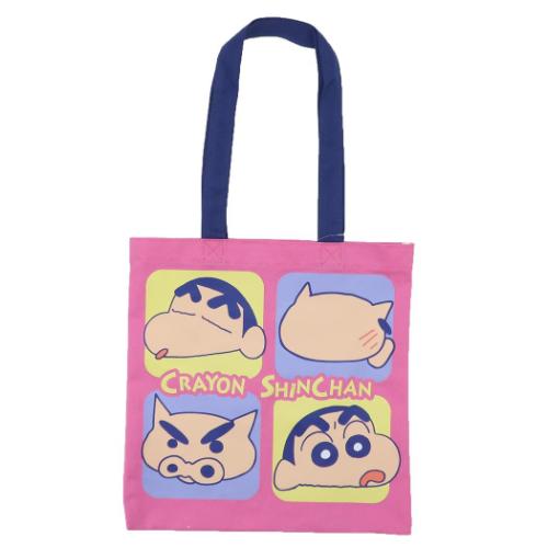 楽天雑貨＆アートの通販店ベルコモンカラートートバッグ 手提げかばん クレヨンしんちゃん ぶりぶりざえもん しんのすけ フェイス スモールプラネット 通学 アニメメール便可