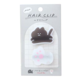 マットヘアクリップ ヘアアクセ ねこねこみっくす カミオジャパン 前髪クリップ かわいい メール便可