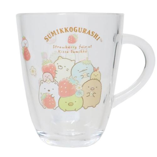 取っ手付きアクリルカップ プラコップ すみっコぐらし いちごフェア サンエックス ティーズファクトリー 割れにくいコップ 食器 プレゼント