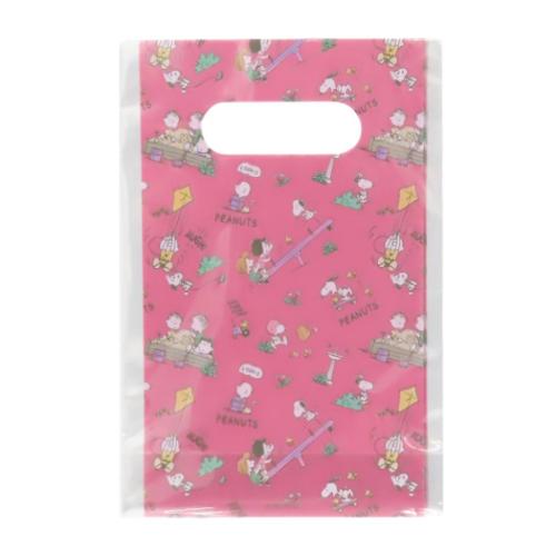 PP手提げ 7枚セット ラッピング スヌーピー チラシ ピンク ピーナッツ S&C ギフト袋 メール便可