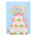 ハニカムケーキバースデーカード グリーティングカード ラウンド APJ 誕生日 メッセージカード 封筒付き メール便可