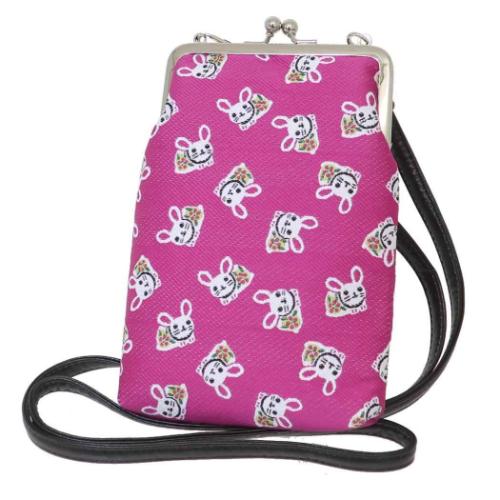 ミンゲイオリケイタイSHO 民芸携帯がまショルダー スマホポーチ ウサギ アミナコレクション ミニショルダー ポシェット 和柄