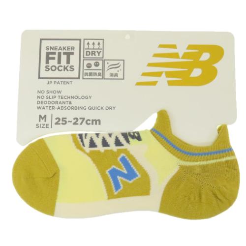 メンズスニーカーソックス M 男性用靴下 ニューバランス マスタード new balance シン NB エヌビー フレンズヒル FRIENDSHILL プレゼント 男の子 スポーツ メール便可