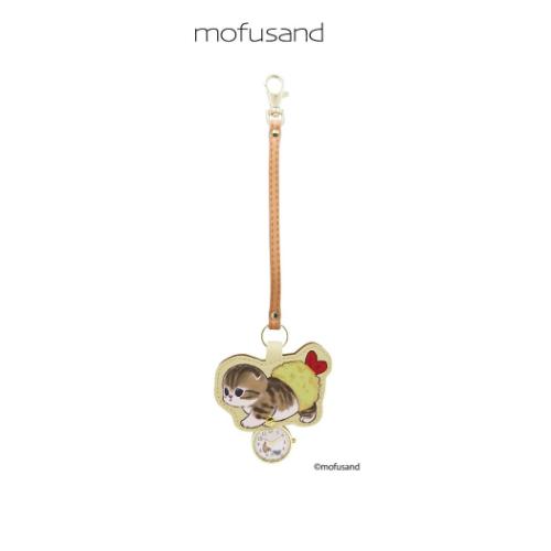 ダイカットキーチェーンウォッチ キーホルダー時計 モフサンド EYE えびにゃん mofusand フィールドワーク キーリング ギフト かわいい メール便可