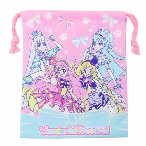 巾着S きんちゃくポーチ 巾着袋 わんだふるぷりきゅあ！ 新入学 プリキュア マルヨシ 新学期準備雑貨 幼稚園 小学生 女の子 アニメメール便可 1