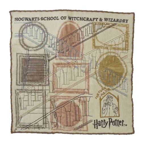 ハンカチタオル ミニタオル ハリーポッター 階段 ワーナーブラザース 丸眞 汗拭きタオル 映画メール便可