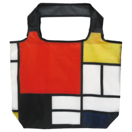名画エコバッグ Mサイズ ショッピングバッグ モンドリアン コンポジション ライン＆カラー ユーパワー ..