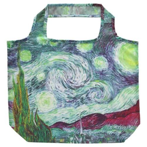名画エコバッグ Lサイズ ショッピングバッグ ゴッホ 星月夜 ユーパワー AE-01118 お買い物かばん ギフ..