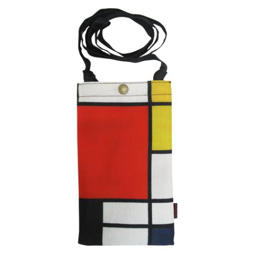 名画 スマホショルダーバッグ スマホポーチ モンドリアン コンポジション ライン＆カラー ユーパワー A..