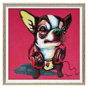 オイル ペイント アート Sサイズ 動物画 マゼンタ チワワ ユーパワー OP-07085 ギフト 額付き インテリア 取寄品