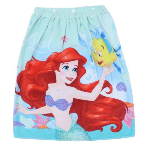 60丈マキタオル 60cm丈巻き巻きタオル ラップタオル リトルマーメイド シャボンインザシー ディズニープリンセス 丸眞 サマーレジャー用品 海プール着替えタオル