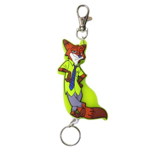 WDラバーリールキーホルダー キーリング ズートピア ニック ワイルド ディズニー エスケイジャパン 鍵ホルダー メール便可のサムネイル