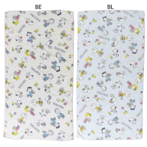 クイックドライバスタオル ビッグタオル 速乾バスタオル スヌーピー フレンズフラワー ピーナッツ マリモクラフト 速乾吸水 マイクロファイバー