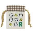 イニシャルまめ巾着 ミニ巾着袋 スヌーピー R ピーナッツ マリモクラフト まめきんちゃく 小物入れ メール便可