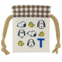 イニシャルまめ巾着 ミニ巾着袋 スヌーピー T ピーナッツ マリモクラフト まめきんちゃく 小物入れ メール便可(4)