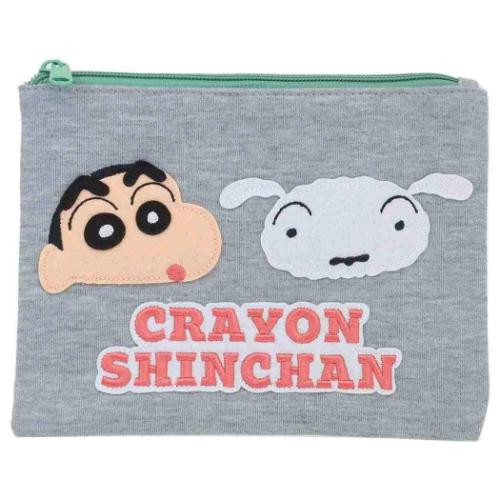 フラットポーチ コスメポーチ クレヨンしんちゃん スタンダードフェイス スモールプラネット メイクポ..
