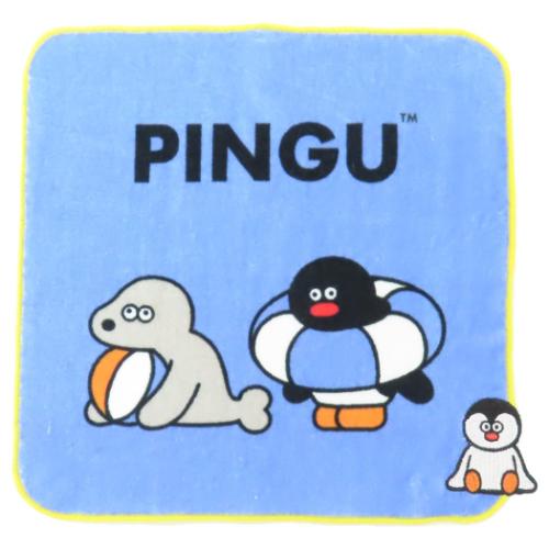 ジャガードハンカチタオル ミニタオル PINGUx松本セイジ ブルーメモリー Pingu 林タオル 汗拭きタオル メール便可