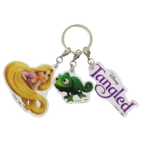 3連アクリルキーホルダー キーリング 塔の上のラプンツェル ラプンツェル＆パスカル ディズニープリンセス マリモクラフト プレゼント メール便可