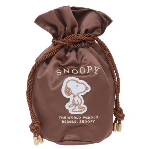 巾着ポーチ 巾着袋 スヌーピー BROWN ピーナッツ 粧美堂 小物入れ かわいい メール便可